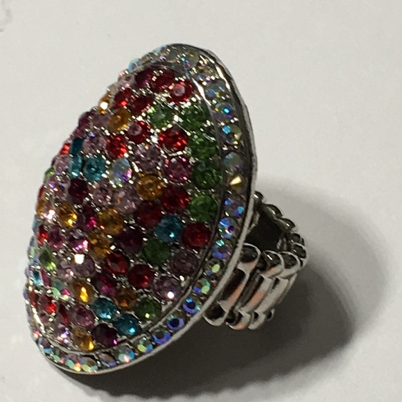 💓Colorful Rhinestone Stretchable Ring - Picture 3 of 8